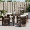 vidaXL Chaises de jardin avec coussins lot de 4 marron r&eacute;sine tress&eacute;e