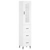 vidaXL Buffet haut Blanc 34,5x34x180 cm Bois d'ing&eacute;nierie