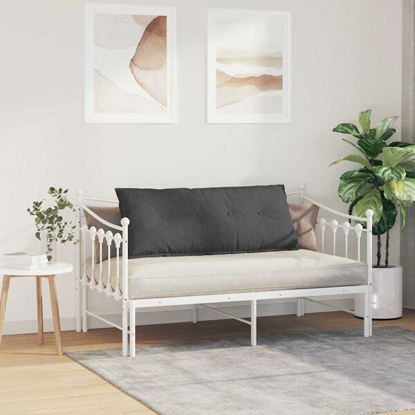 vidaXL Coussin de Dos Gris fonc&eacute; 120 x 50 cm Tissu en velours c&ocirc;tel&eacute;