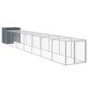 vidaXL Poulailler avec cour anthracite 110x813x110 cm acier galvanis&eacute;