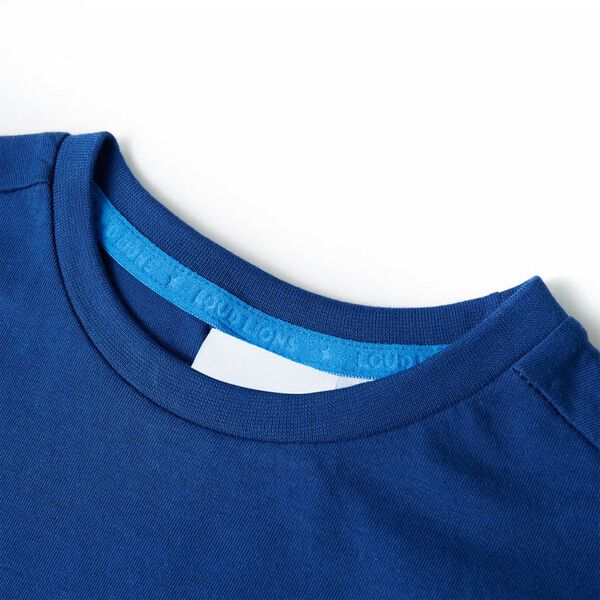T-shirt pour enfants bleu fonc&eacute; 140