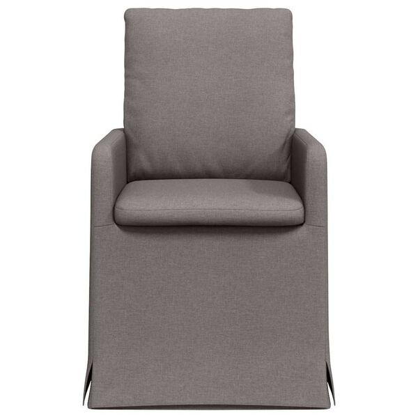 vidaXL Chaises de salle &agrave; manger 2 pcs Taupe 57 x 67 x 98 cm tissu