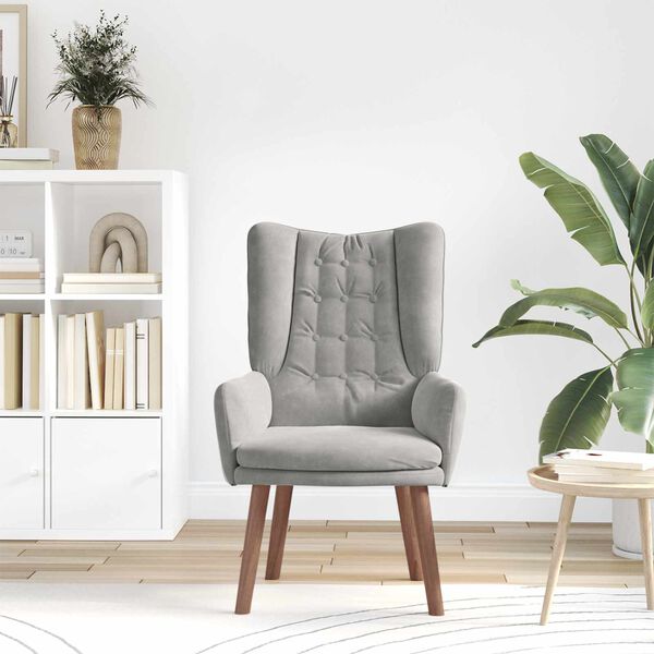 vidaXL fauteuil Gris clair 63 x 67 x 94 cm Velours