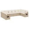 vidaXL Salon de jardin avec coussins 10 pcs beige r&eacute;sine tress&eacute;e