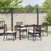 vidaXL Ensemble de salle &agrave; manger pour jardin 5 pcs Noir polyrotin