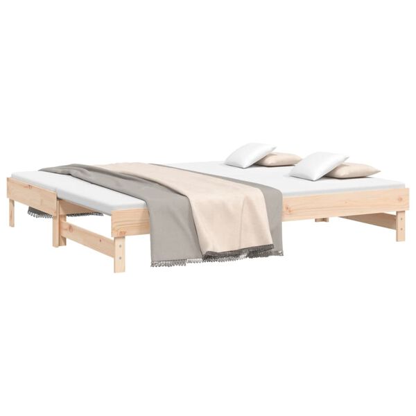 vidaXL Lit coulissant sans matelas 2x(80x200) cm Bois de pin massif