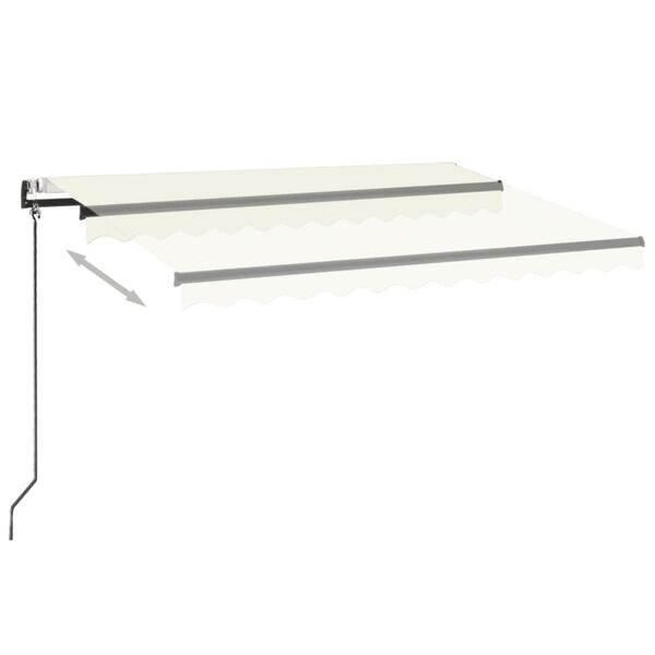 vidaXL Auvent automatique avec capteur de vent et LED 350x250 cm Cr&egrave;me