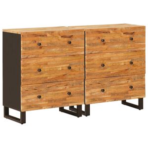 vidaXL Buffet 2 pcs Marron 60 x 33 x 75 cm Bois de mangue massif