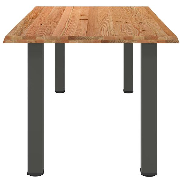 vidaXL Table à manger marron clair bois de chêne massif rectangulaire