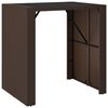 vidaXL Table de bar et dessus en verre marron 105x80x110 cm poly rotin