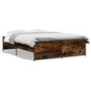 vidaXL Cadre de lit sans matelas ch&ecirc;ne fum&eacute; 135x190 cm