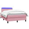 vidaXL Sommier &agrave; lattes de lit avec matelas et LED rose 120x210 cm velours