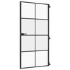 vidaXL Porte int&eacute;rieure mince noir verre tremp&eacute; aluminium