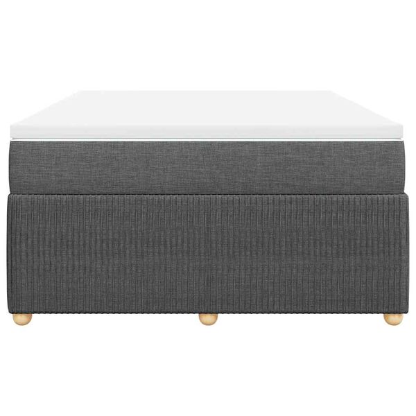 vidaXL Sommier &agrave; lattes de lit avec matelas Gris fonc&eacute; 160x200cm Tissu