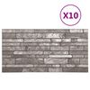 vidaXL Panneaux muraux 10 pcs Gris fonc&eacute; 100 x 50 cm Mousse EPS