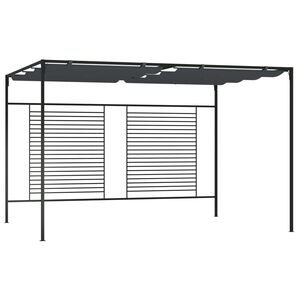 vidaXL Belv&eacute;d&egrave;re avec auvent r&eacute;tractable 4x3x2,3 m Anthracite 180 g/m&sup2;