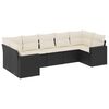 vidaXL Salon de jardin 7 pcs avec coussins noir r&eacute;sine tress&eacute;e