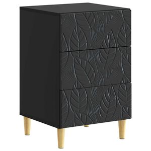 vidaXL Table de chevet Noir 43 x 39,5 x 66,5 cm Bois d'ing&eacute;nierie
