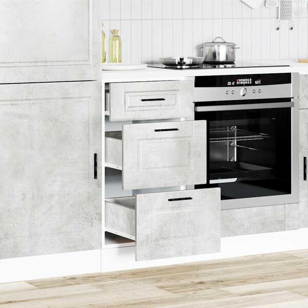 vidaXL Armoire de cuisine Porto gris b&eacute;ton bois d'ing&eacute;nierie