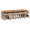 vidaXL Ensemble &agrave; manger de jardin et coussins 15 pcs beige