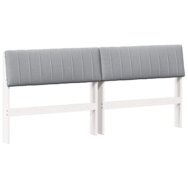 vidaXL T&ecirc;te de lit capitonn&eacute;e Gris clair 180 cm Pin massif