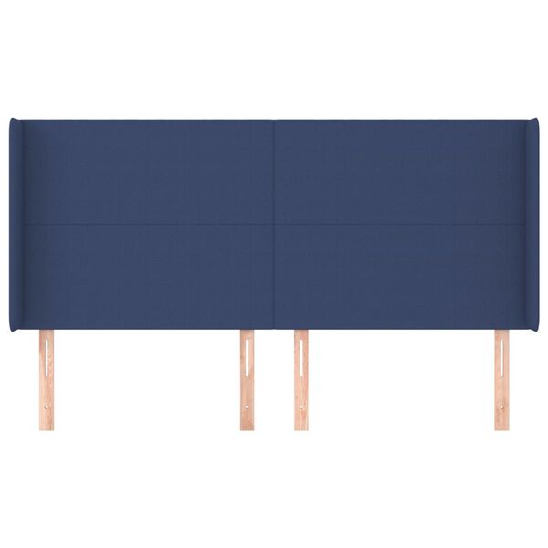vidaXL T&ecirc;te de lit avec oreilles Bleu 163x16x118/128 cm Tissu