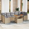 vidaXL Ensemble de canap&eacute; de jardin 8 pcs Beige Poly rotin