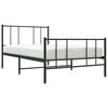 vidaXL Cadre de lit m&eacute;tal sans matelas avec pied de lit noir 90x190 cm