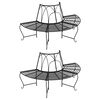 vidaXL Banc demi-circulaire tour d'arbre lot de 2 &Oslash;159 cm Noir Acier