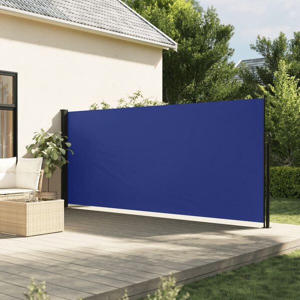 vidaXL Auvent lat&eacute;ral r&eacute;tractable bleu 180x500 cm