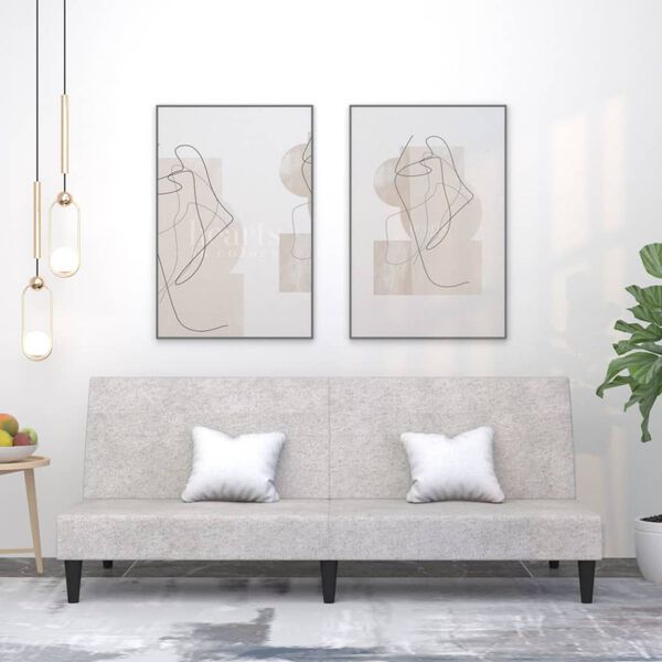 vidaXL Canap&eacute;-lit &agrave; 2 places Gris clair Tissu microfibre