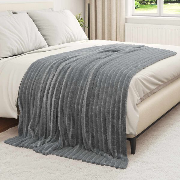 vidaXL Jet&eacute; Gris fonc&eacute; 200 x 150 cm Toison