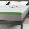 vidaXL Surmatelas Blanc et vert 200 x 200 cm Tissu Jacquard