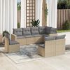 vidaXL Salon de jardin avec coussins 8 pcs beige r&eacute;sine tress&eacute;e