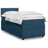 vidaXL Sommier &agrave; lattes de lit avec matelas bleu 90x200 cm velours