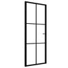 vidaXL Porte int&eacute;rieure Verre ESG et aluminium 76x201,5 cm Noir