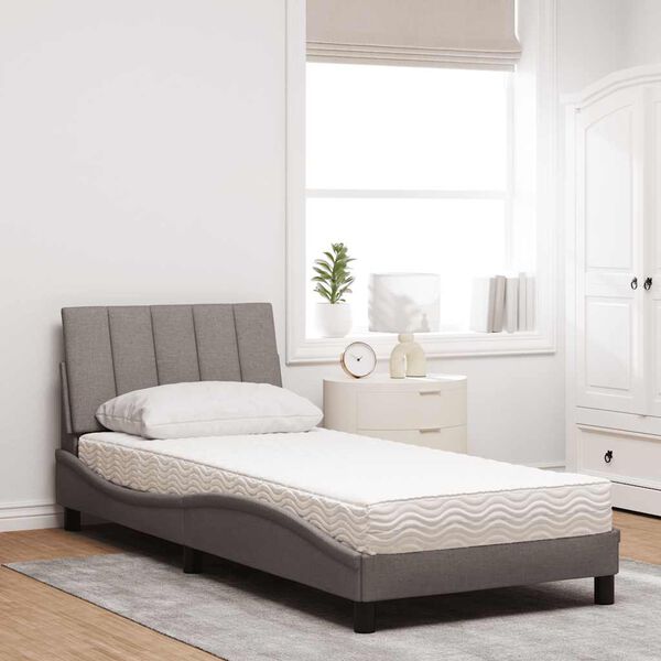 vidaXL Lit avec matelas Hanko taupe 90x190 cm tissu