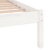 vidaXL Cadre de lit sans matelas blanc bois massif