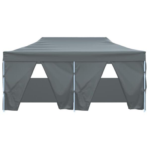 vidaXL Tente de r&eacute;ception pliable avec 4 parois 3x6 m Acier Anthracite