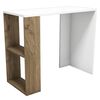 Homemania Bureau d'ordinateur Nano 90x40x75 cm Blanc et noyer