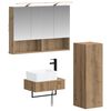 vidaXL Ensemble d'armoire de salle de bain 3 pc Ch&ecirc;ne artisanal