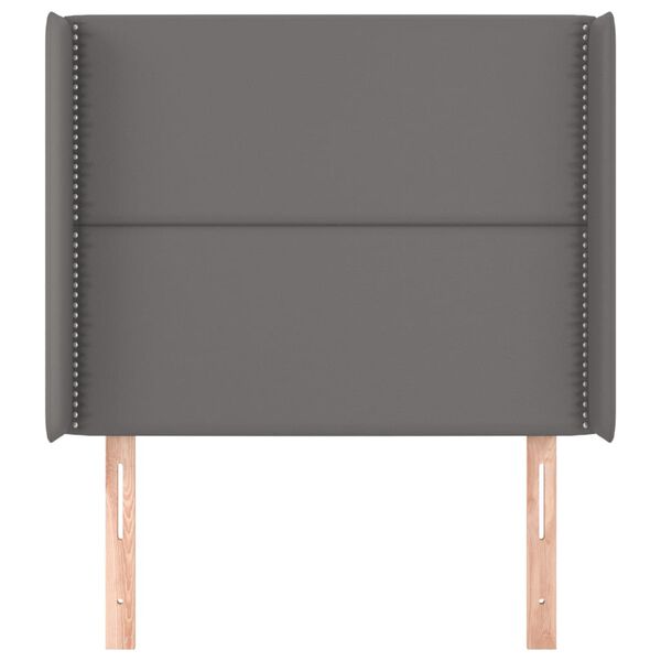 vidaXL T&ecirc;te de lit avec oreilles Gris 93x16x118/128 cm Similicuir