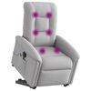 vidaXL Fauteuil de massage inclinable gris nuage tissu