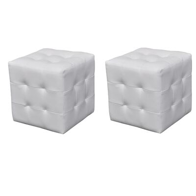 vidaXL Tabourets cube Blanc