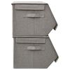vidaXL Bo&icirc;tes de rangement empilables 3 pcs Tissu Gris