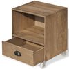 vidaXL Table de chevet marron bois massif