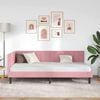 vidaXL Cadre de lit d'angle Rose 90 cm x 200 cm Velours