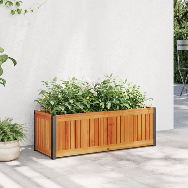 vidaXL Jardini&egrave;re 80x30x27,5 cm bois massif d'acacia et acier