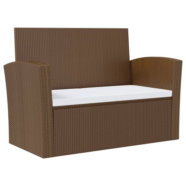 vidaXL Salon de jardin 16 pcs avec coussins R&eacute;sine tress&eacute;e Marron