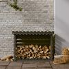 vidaXL Support pour bois de chauffage Gris 108x73x79 cm Bois de pin